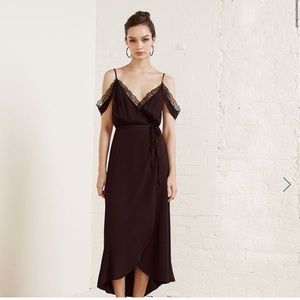 Reformation Eleanor Lace Shoulder Drape Dress 6